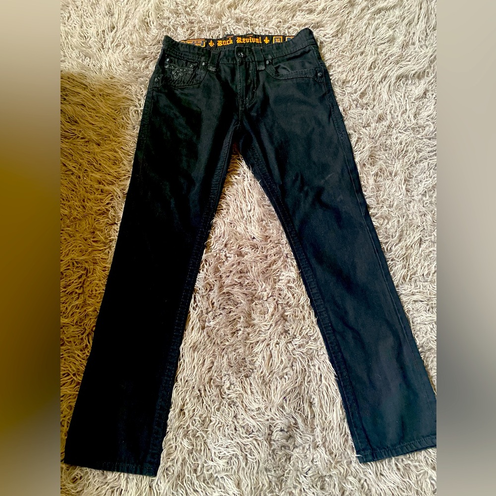 Men’s Black Rock Revival Jeans- Gently used
